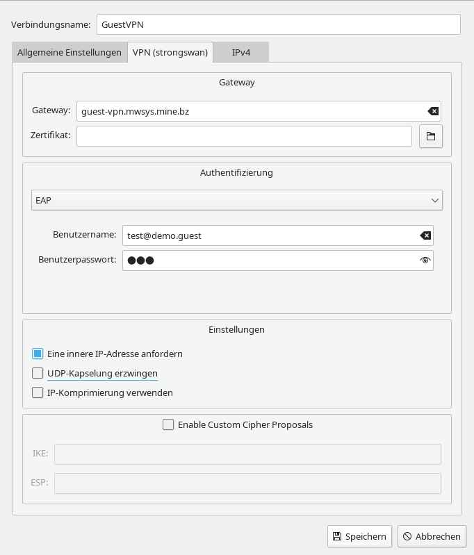 VPN Typ Plasma Desktop